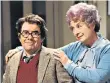  ??  ?? Sitting pretty: Nick with his parents Angus and Tish, left, and Ronnie Corbett as a 41-year-old living with his mother in Sorry!, above