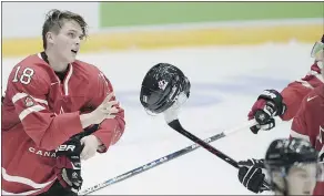  ?? — THE ASSOCIATED PRESS FILES ?? Team Canada’s Jake Virtanen will be reporting to the Canucks initially following the world junior tournament. His future for the rest of this season, however, is up in the air