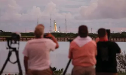  ?? Photograph: Gregg Newton/AFP/Getty Images ?? The Artemis 1 rocket on Monday morning.