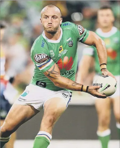  ?? PICTURE: MARK NOLAN/GETTY IMAGES. ?? FOR THE LOVE OF THE GAME: England internatio­nal and Canberra Raiders’ co-captain Josh Hodgson admits missing the sport he loves playing in recent weeks will make him appreciate it even more when the NRL starts up again at the end of this month.