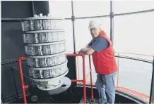  ??  ?? Roker Pier volunteer Peter Connor in the light room.