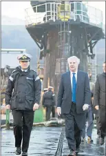  ?? Picture: JEFF J MITCHELL/GETTY ?? Sir Michael, right, at Faslane submarine base in Scotland over the weekend