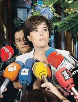  ?? EMILIA GUTIÉRREZ ?? La vicepresid­enta del Govern central, Soraya Sáenz de Santamaría