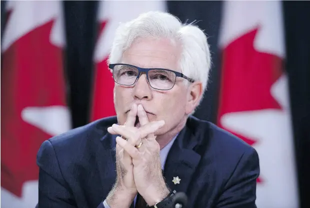  ?? SEAN KILPATRICK / THE CANADIAN PRESS FILES ?? Natural Resources Minister James Carr said participat­ing countries want to persuade Washington of the World Trade Organizati­on’s continued usefulness, but the best way to do that — for now — is without the U.S. in the room.