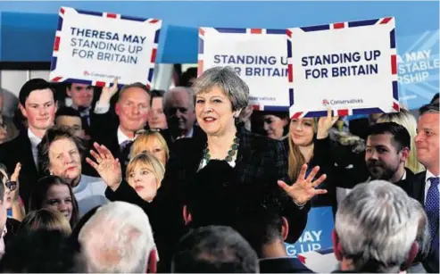  ??  ?? PASSIONATE: Theresa May is urging voters to secure a more prosperous future for Scotland as she campaigns across the country