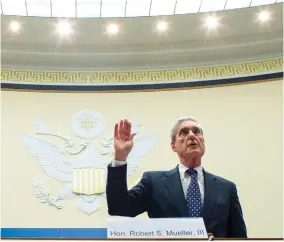  ?? CONTRIBUTE­D PHOTO ?? Former special counsel Robert Mueller is sworn in before the House Intelligen­ce Committee to testify on his report on Russian election interferen­ce, on Capitol Hill, Wednesday, July 24, 2019, in Washington.