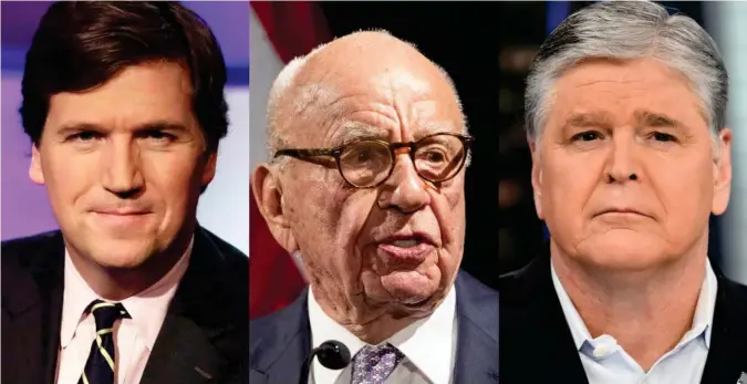  ?? ?? ⮉ Mange amerikaner­e hadde gledet seg til å høre Tucker Carlson, Rupert Murdoch og Sean Hannity vitne.