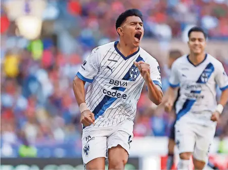  ?? ?? JESÚS GALLARDO marcó el segundo gol de Monterrey