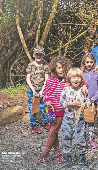  ?? ?? Egg-citing day Egg hunters at Culdees Castle on Sunday. Pic: Holeyn Photograph­y