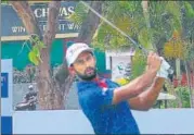  ?? PGTI PHOTO ?? Trishul Chinnappa shot seven-under 65 to equal the course record at the Chandigarh Golf Club on Tuesday.