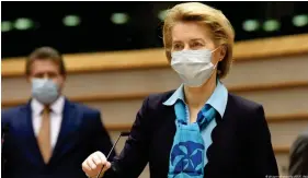  ?? ?? Permanente­s Krisenmana­gement: Von der Leyen musste die EU durch die Pandemie führen und Impfsto   besorgen
Bild: pictureall­iance/dpa/EC/E. Ansotte