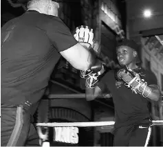  ??  ?? Nicola Adams (right) during the Terry Flanagan & Petr Petrov Public Work-Outs at The Printworks, Manchester. — Reuters photo