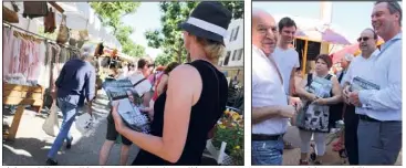  ?? (Photos H. D. S.) ?? Jérôme Rivière, candidat du Front national, est allé tracter en personne au marché pour mobiliser et rassembler les électeurs.