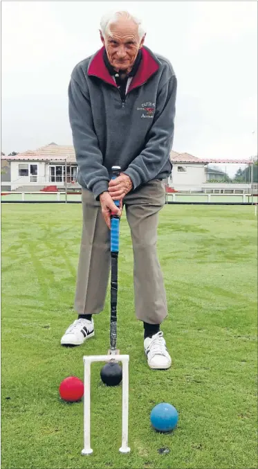  ??  ?? Putaruru social croquet club captain Ron Roberts is pleased to see the game’s popularity is growing in the town.