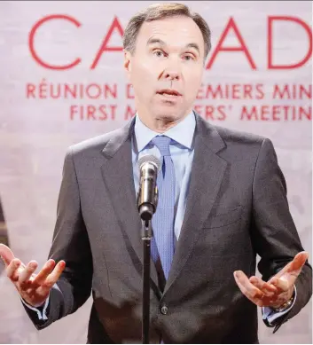  ?? RYAN REMIORZ/THE CANADIAN PRESS ?? Finance Minister Bill Morneau is promoting rosy hiring figures, however wage growth and the youth participat­ion rate in the labour force are another story, says Kevin Carmichael.