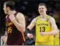  ?? DAVID J. PHILLIP — THE ASSOCIATED PRESS ?? Michigan’s Moritz Wagner (13) reacts during the second half in the semifinals of the Final Four NCAA college basketball tournament against Loyola-Chicago, Saturday in San Antonio.