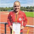  ?? FOTO: PRIVAT ?? Annika Schepers sorgte mit dem Gewinn von DM-Bronze für den bisher größten Erfolg der Dettinger Leichtathl­eten.