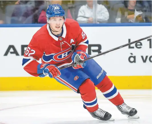  ?? PHOTO D’ARCHIVES SIMON CLARK ?? En l’absence de Shea Weber, Artturi Lehkonen porte un « A » sur son chandail, en alternance avec Jeff Petry.