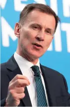  ?? ?? Budget plans: Jeremy Hunt