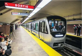  ?? DARIO AYALA/FILES ?? The Bombardier-Alstom consortium has sealed a $448-million order from Montreal’s transport agency to build more Azur metro cars, with deliveries set to start in the spring of 2020.