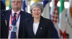  ?? FOTO: LEHTIKUVA-AFP/LUDOVIC MARIN ?? Storbritan­niens premiärmin­ister Theresa May anlände till EU-toppmötet■ i Bryssel i går.