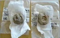  ??  ?? „ Two moulds for casting penannular brooches were found.