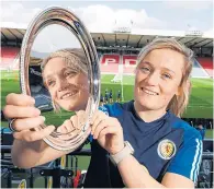  ?? ?? Erin Cuthbert with her player of the year award.