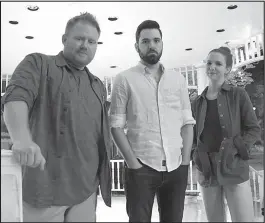  ??  ?? Paul Bradford (left), Adam Ellis and Jen Lewis are on a mission to help people who have experience­d a haunting on the Travel Channel series Trending Fear.