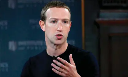  ?? Photograph: Andrew CaballeroR­eynolds/AFP via Getty Images ?? ‘Vital innovation, Zuckerberg threatens, will only happen if you’re nice enough to him and hisrich friends.’