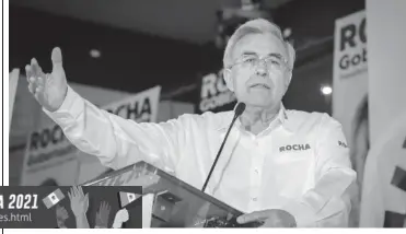  ?? FOTO: EL DEBATE ?? > Rubén Rocha Moya, en el inicio de su campaña política en Culiacán.