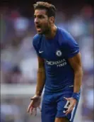  ?? GETTY IMAGES FILE PHOTO ?? Cesc Fabregas of Chelsea reacts to being sent off during a Premier League soccer match against Burnley on Saturday.