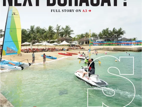  ?? SUNSTAR FOTO / ALEX BADAYOS ?? DIVERSION. Are tourist destinatio­ns in Cebu, like this beach in Lapu-Lapu City, ready for a surge of tourists who may come to Cebu or Bohol while Boracay is closed for 6 months? Boracay’s temporary closure will start in less than 3 weeks.