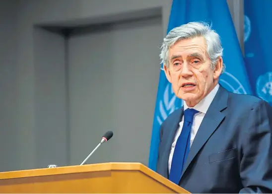  ??  ?? GRAVITAS: Former prime minister Gordon Brown is arguably the most serious politician in Scotland at the moment.