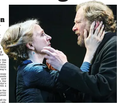  ??  ?? Iron determinat­ion: Penny Downie and James Wilby in Henrik Ibsen’s Ghosts