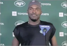  ?? DENNIS WASZAK JR. - THE ASSOCIATED PRESS ?? In this photo from Zoom video, New York Jets wide receiver Breshad Perriman speaks to reporters on a video conference call in Florham Park, New Jersey, on Aug. 16, 2020.