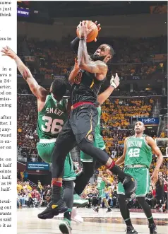  ?? AFP ?? LEBRON JAMES of the Cleveland Cavaliers handles the ball against the Boston Celtics during Game Four of the Eastern Conference Finals of the 2018 NBA Playoffs on May 21 at Quicken Loans Arena in Cleveland, Ohio.