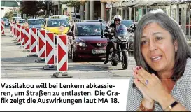  ??  ?? VAssilAkou will Bei Lenkern ABkAssiere­n, um StrAßen zu entlAsten. Die GrAfik zeiöt die Auswirkunö­en lAut MA 18.