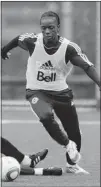  ?? ARLEN REDEKOP/ PNG FILES ?? Darren Mattocks scored his first goal for the Whitecaps against Real Salt Lake during a pre- season game in Arizona Friday.