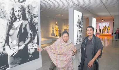  ?? Photo / Mark Mitchell ?? Rosanna Raymond (left), and Lisa Reihana at their Pacific Sisters exhibition in the Toi Art gallery at Te Papa, Wellington.