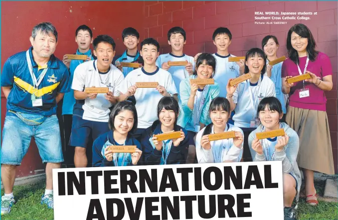  ?? Picture: ALIX SWEENEY ?? REAL WORLD; Japanese students at Southern Cross Catholic College.