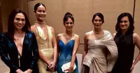  ??  ?? Issa Litton , Jo Ann Bitagcol, Marion Branellec-de Guzman, Angel Aquino and Daphne Paez