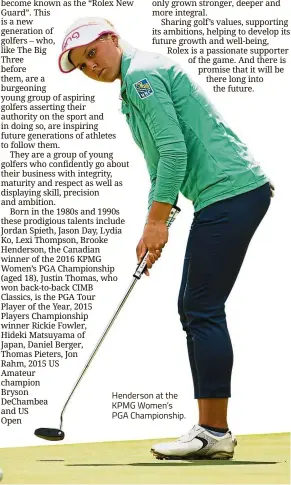  ??  ?? Henderson at the KPMG Women’s PGA Championsh­ip.