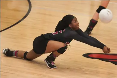  ?? Staff photo by Jerry Habraken ?? Arkansas High’s Tatiyana Johnson bumps the ball Thursday during their game against Sheridan at Razorback Gym.