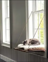  ?? AP/Martha Stewart Living/MICHAEL MUNDAY ?? This custom-built napping porch for cats makes it easier and more comfortabl­e for felines to bask in the sun.