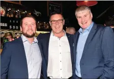  ??  ?? Seamus Murphy, John Cronin and Robbie O’Dwyer at the Mick O’Dwyer and Waterville GAA ‘A Celebratio­n’ in the INEC, Killarney on Friday.