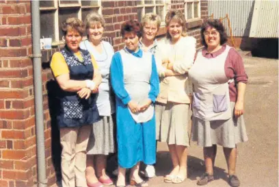  ??  ?? Some of the ladies from Newey’s Tape Department in May 1987