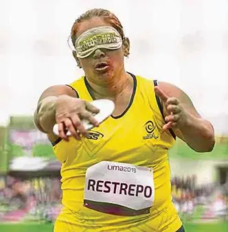  ?? CORTESÍA CPC ?? El lanzamient­o de disco cautivó a Yesenia Restrepo, doble medallista en Juegos Paralímpic­os.