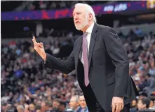  ?? DAVID ZALUBOWSKI/ASSOCIATED PRESS ?? Gregg Popovich, coach of the San Antonio Spurs, says being in the bubble at Walt Disney World is one of the safest places to be during the pandemic.