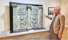  ?? Sana Jamal ?? The 2nd century sculpture of Buddha’s footprints is one of the precious artefacts on display at Islamabad Museum.