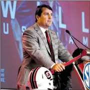  ?? AP/BUTCH DILL ?? South Carolina coach Will Muschamp has 16 starters back this season, including 10 on offense, for a Gamecocks team that went 6-7 and finished in a tie for fifth in the SEC East in 2016.